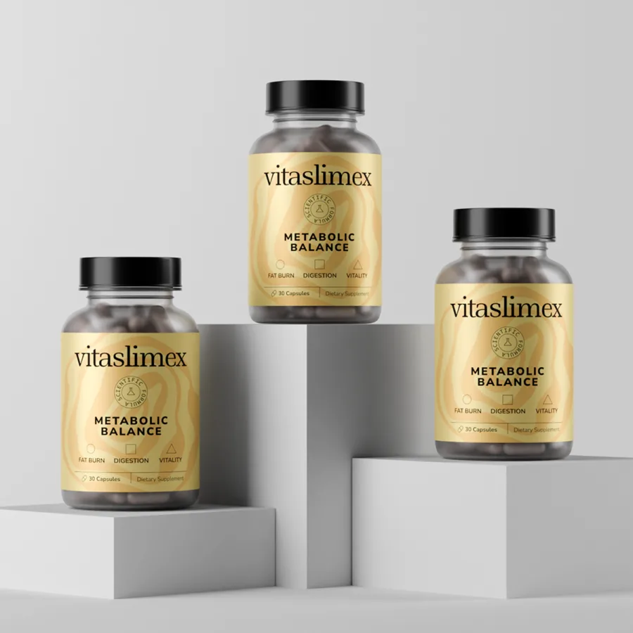 Kolme purkkia Vitaslimex Metabolic Balancea